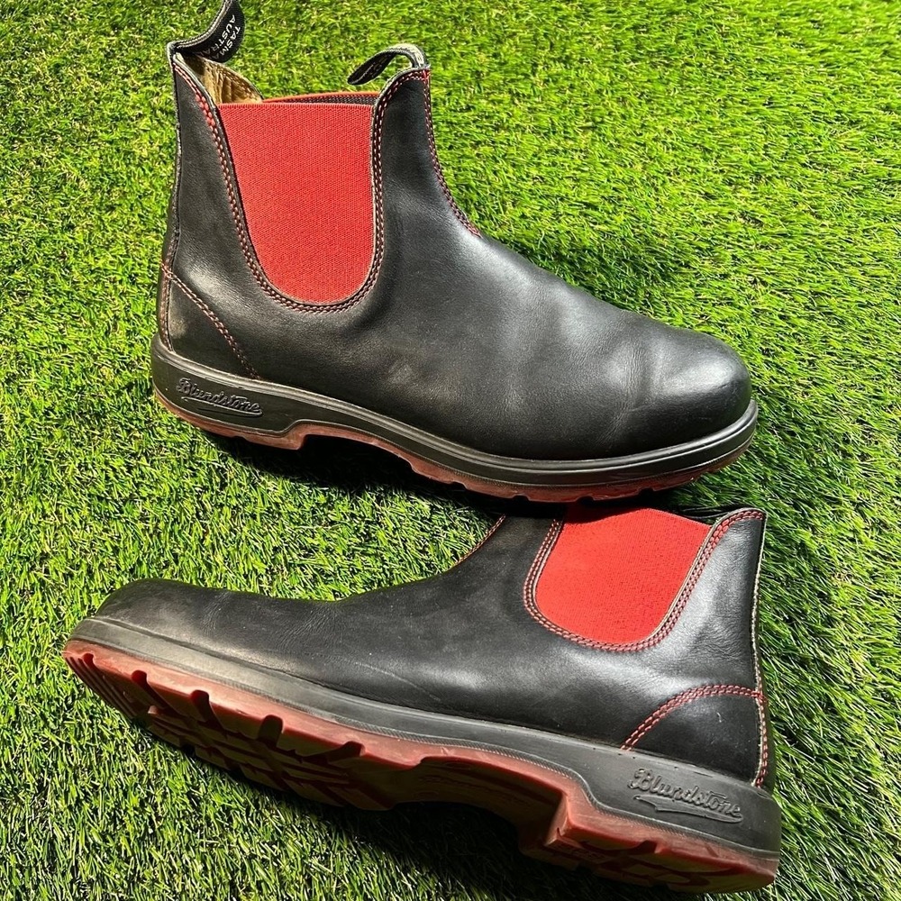 Blundstone AU 12 Black Leather Chelsea Boots Men's US 13 Lug Sole Workwear Style